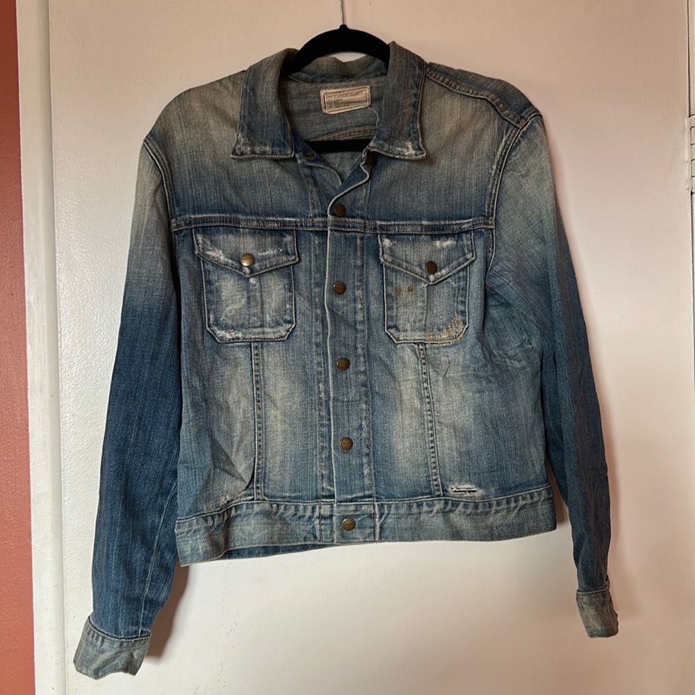 Current Elliot distressed denim jacket size medium.
